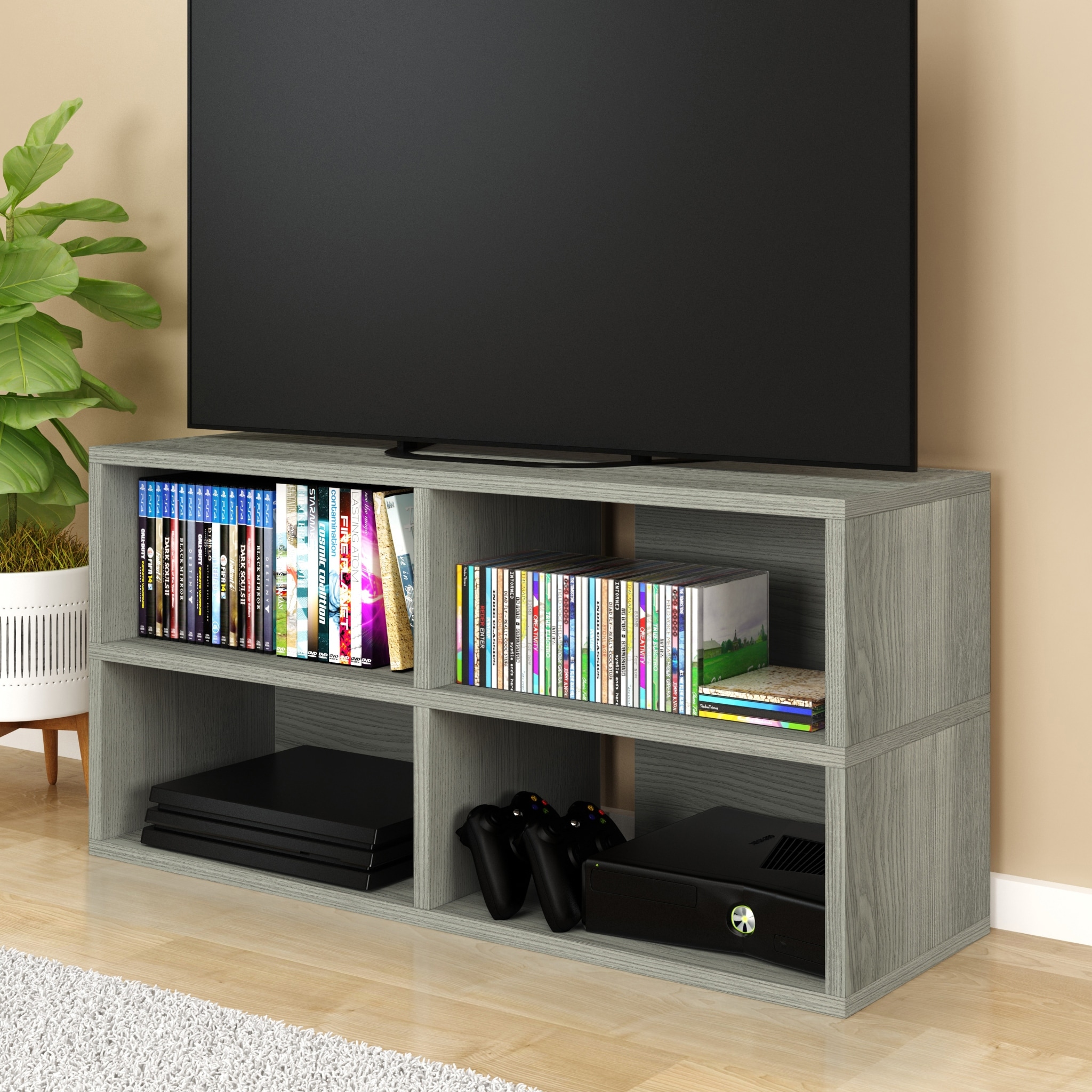 Way Basics Tv Stand Dvd Cd Rack Multimedia Shelf Rack Media Entertainment Center
