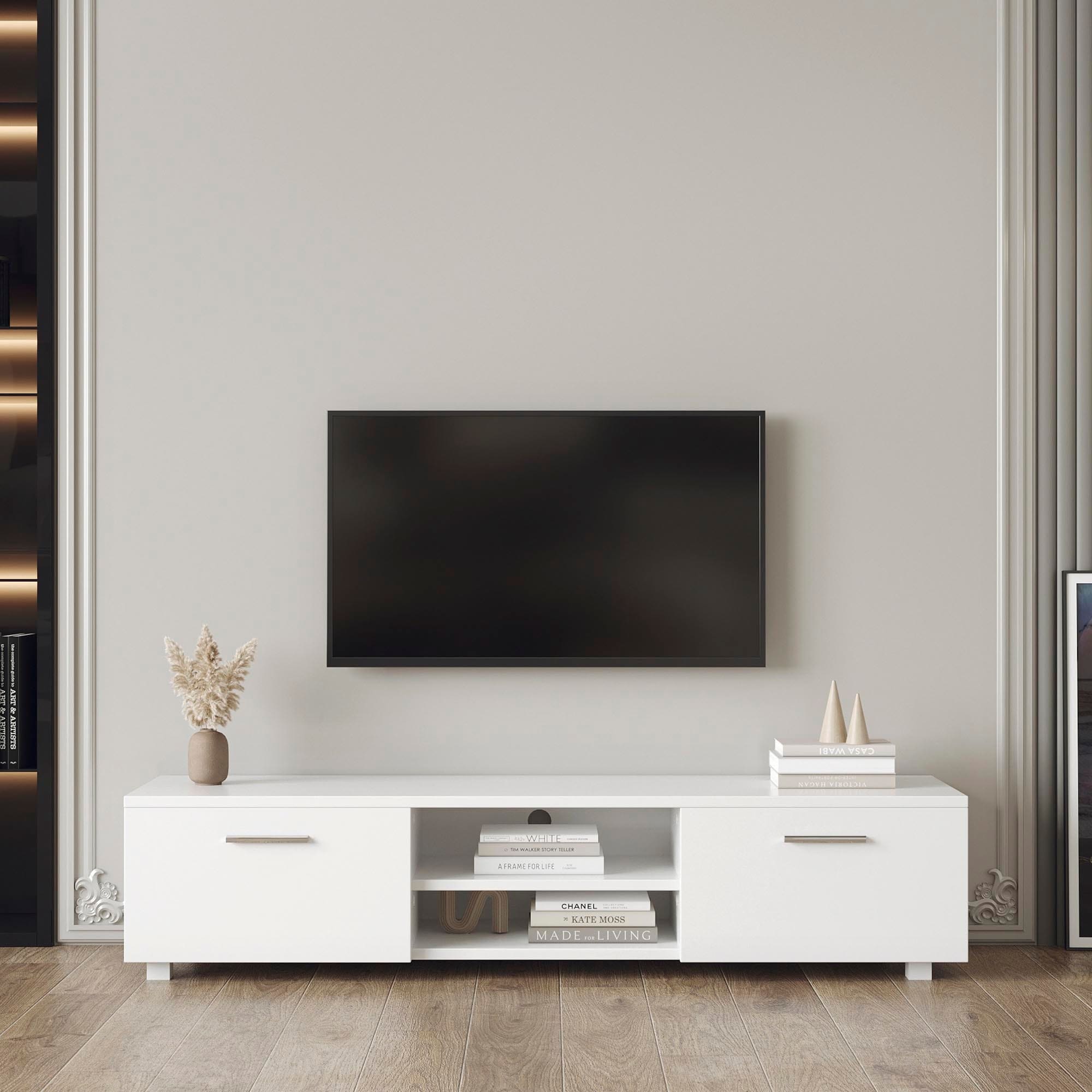 Tv Stand For 70 Inch Tv Stands With 2 Storage Cabinet