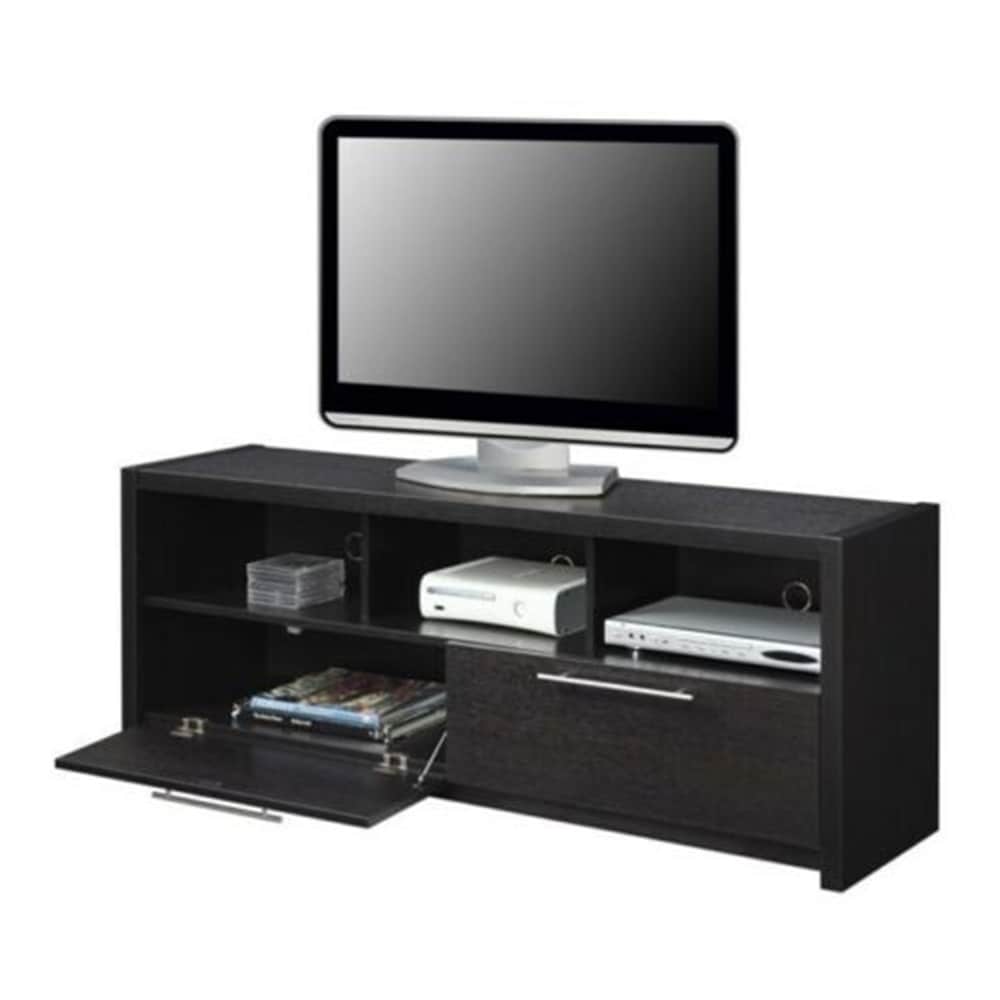 60-inch Tv Stand With Cabinets And Shelves In Espresso Wood - 62 Inches