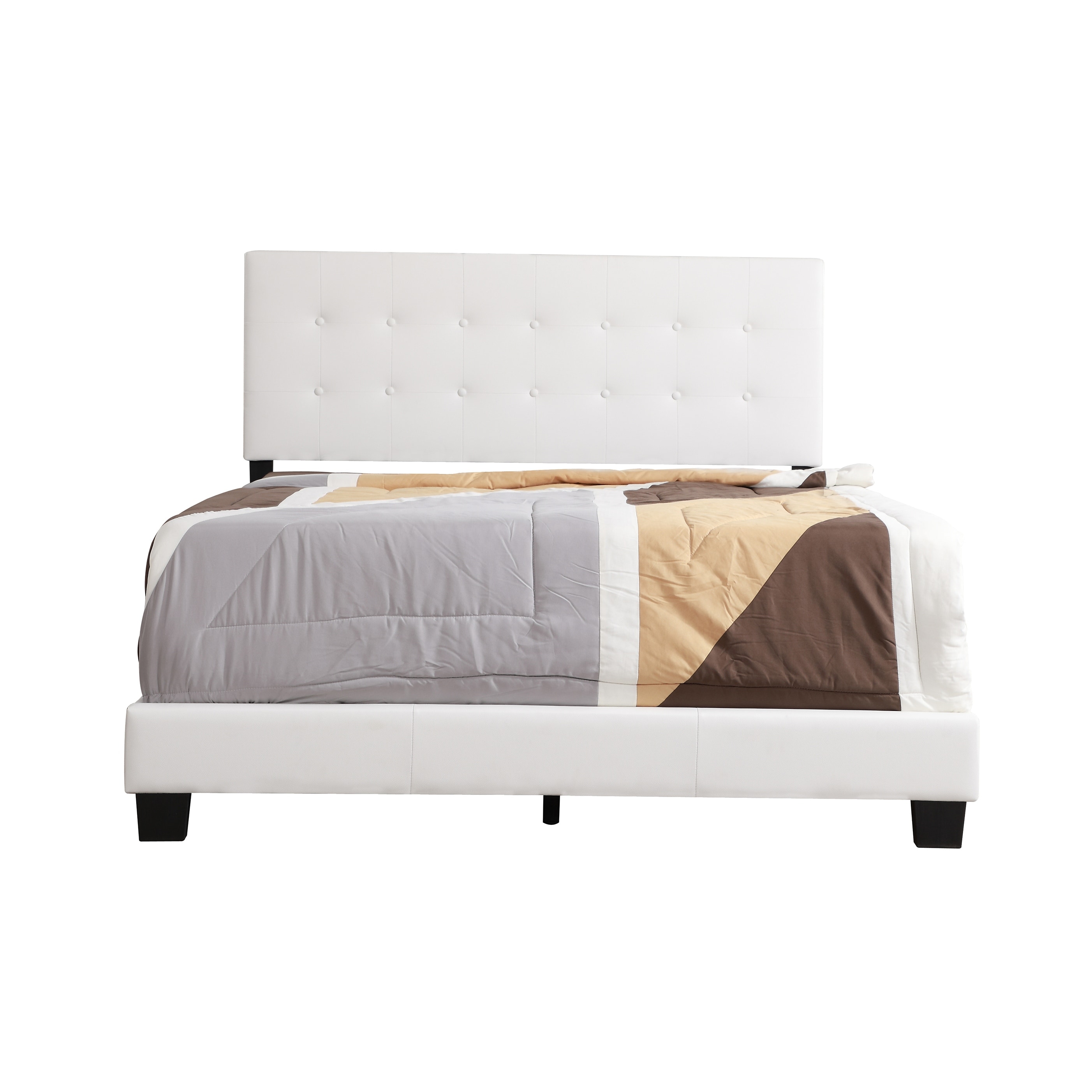 Lyke Home White Upholstered Full Bed