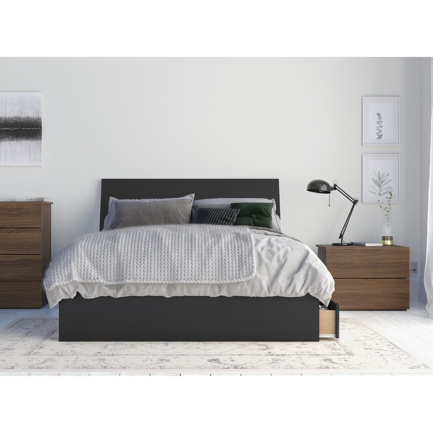 Nexera Wasabi 3-piece Bedroom Set  Walnut and Black