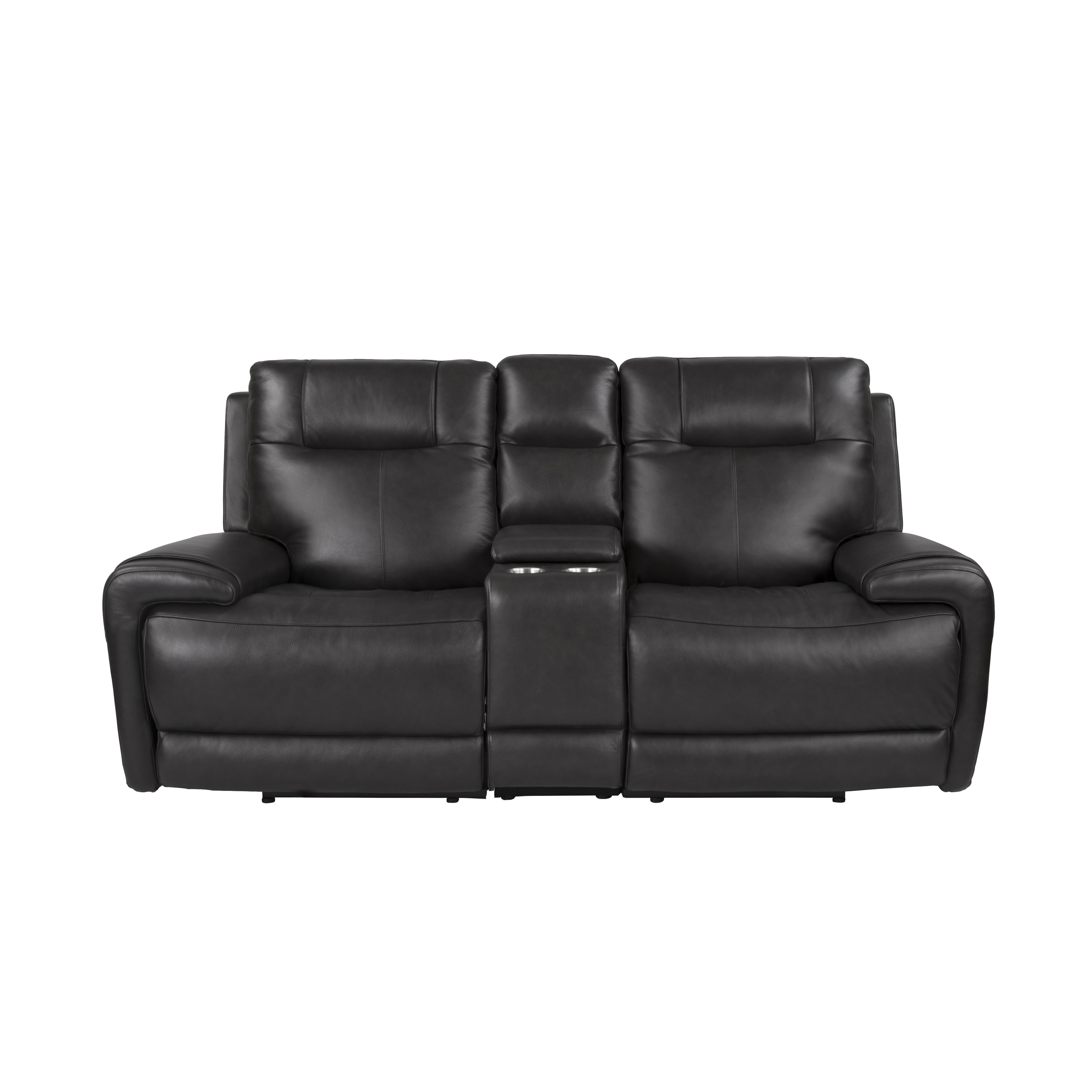 Urlivingroom Genuine Leather Power Recliner Loveseat With Center Console Storage  Usb Charge Port - 82.5“w*41.5d*40.5h