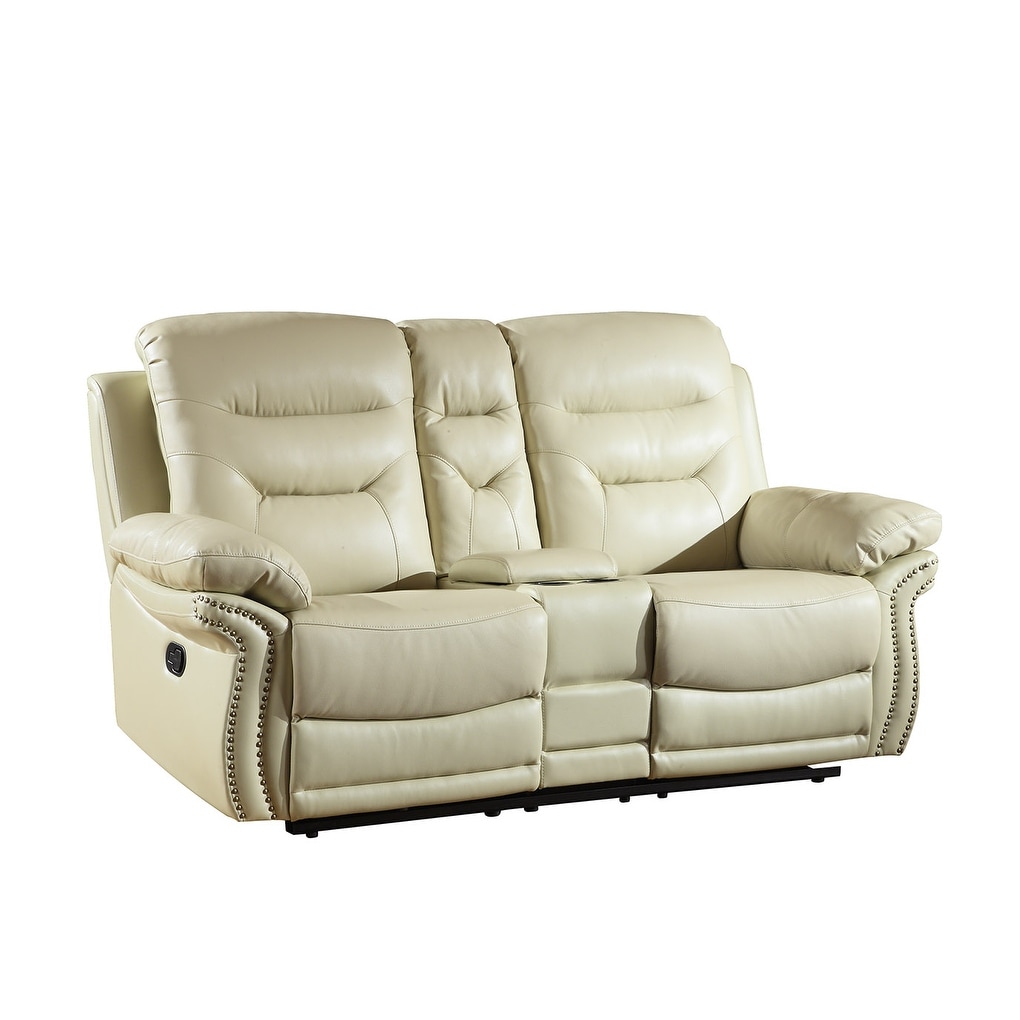 Leather Air/match Upholstered Living Room Recliner Loveseat